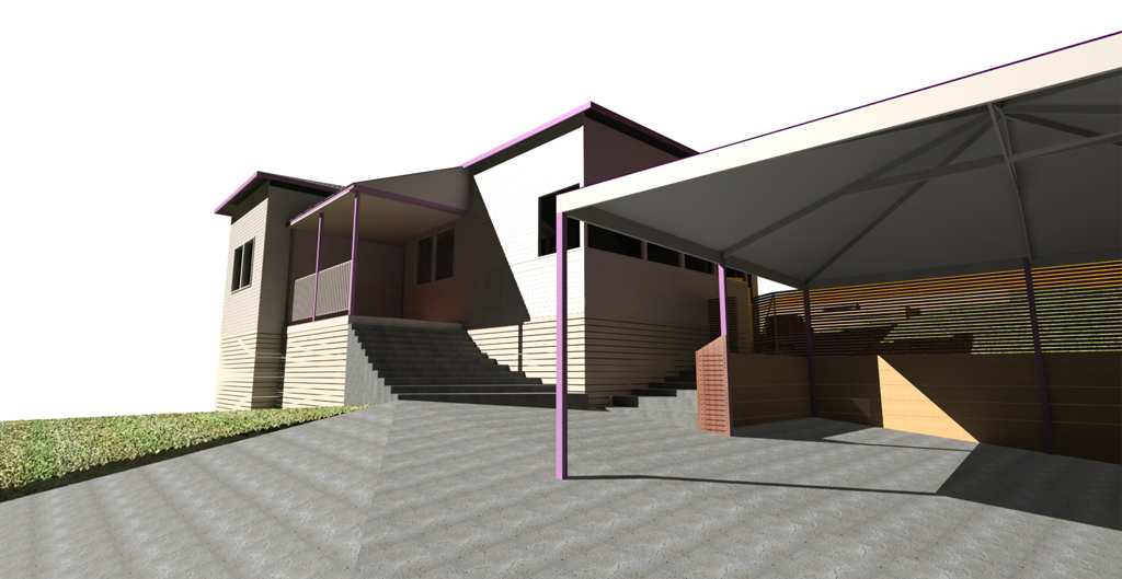 JB Construction Services Pty Ltd sloping site parking and outdoor living - carport, decking - carport view